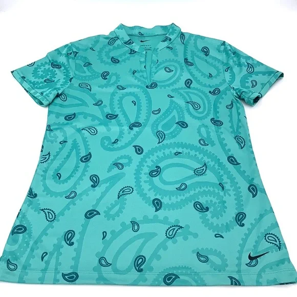 Nike Dri-Fit Victory Print Split Neck Golf Top Size Small - Picture 16 of 16